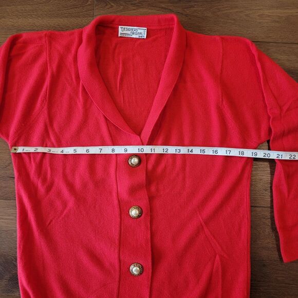 Designers Originals Cardigan Sz S Red Button Sweater Vintage USA READ - Picture 4 of 15